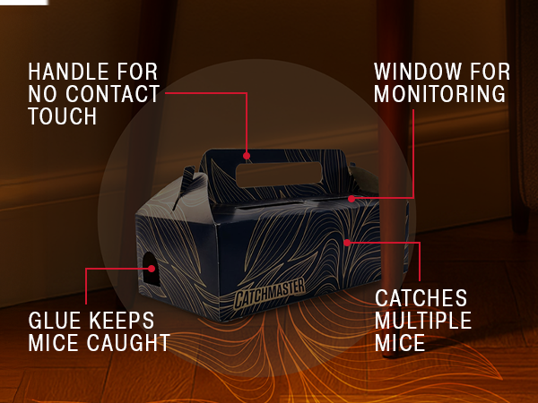 Catchmaster Catch &amp; Toss - No-See, No-Touch Mouse Traps Indoor for Home (2 pk) 