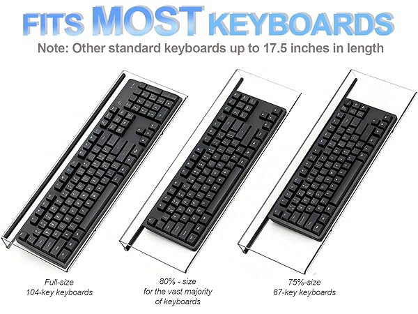 Note: Other standard keyboards up to 17.5 inches in length