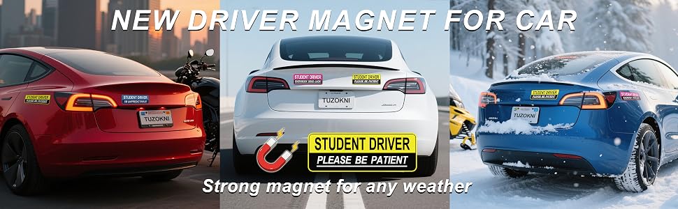 student driver sticker magnet for car
