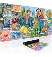 Baziabbo Blue Desk Mat,XXL Extended Large Mouse Pad,Gaming Mousepad with Stitched Edge,Non-Slip R...