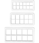 3Pcs White Square Cookie Cutter Set - Geometric Baking Tools for Biscuit, Cake and Fondant | Mult...