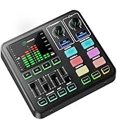 PUPGSIS Gaming Audio Mixer, Audio Interface for PC/Podcast/Streaming, Sound Board with 3.5mm/XLR ...