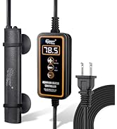 hygger Mini Submersible Aquarium Heater, Turtle and Betta Tank Heater with Digital Display/Five-K...