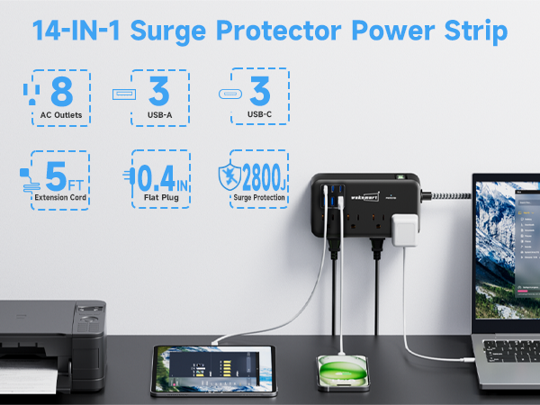 surge protector with usb ports