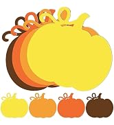 AnyDesign 60Pcs Fall Thanksgiving Pumpkin Cutouts with Glue Points Assorted Colors Pumpkin Shaped...