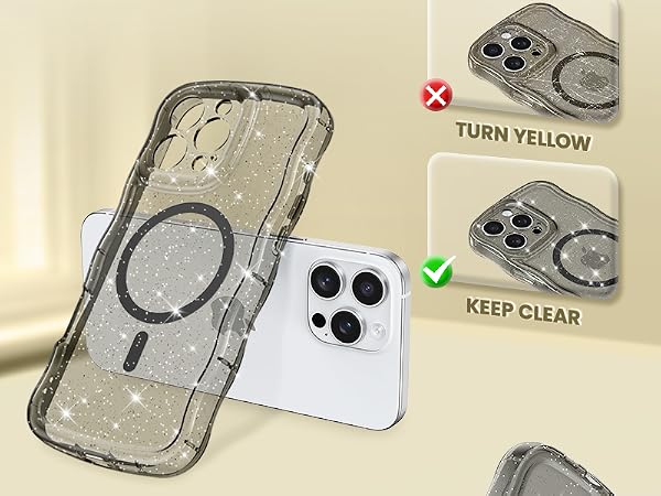crystal Clear case transparent case magnetic case glitter case Glossy case cute case aesthetic case