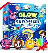 Nicmore Kids Sea Shell Art &amp; Crafts: Glow in The Darkness Painting Kits Crafts for Age 4-6 4-8 8-...
