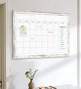 Monthly Dry Erase Calendar Whiteboard for Wall 24 x18 Magnetic White Board Calendar...