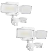 LUTEC 21W 2 Pack Plug in Motion Sensor Light Outdoor, Flood Lights Outdoor Motion Sensor,2500LM, ...