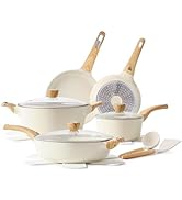 SENSARTE Ceramic Cookware Sets, Pots and Pans Set Non stick, 14 Piece Induction Cookware, Non tox...