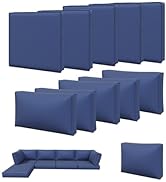 Aoxun 11pcs Patio Cushion Covers Replacement, Waterproof Outdoor Furniture Cushion Covers with Zi...