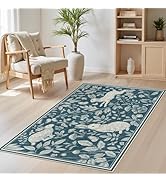 Vintage Living Room Area Rug 3x5 - Large Soft Washable Oriental Traditional Distressed Farmhouse ...