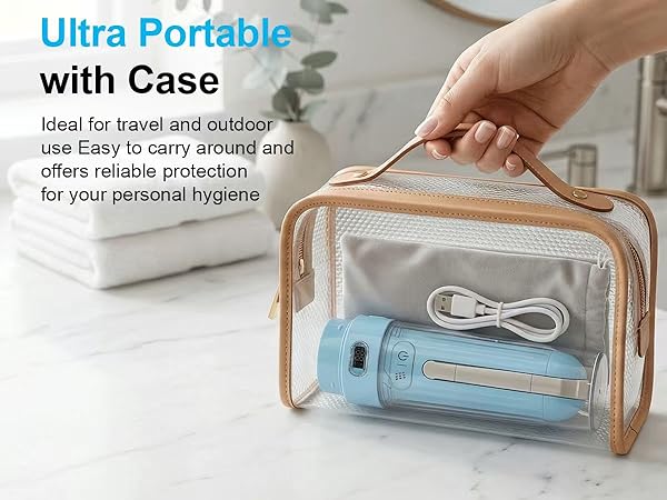 Electric portable bidet for travel camping hiking travel size