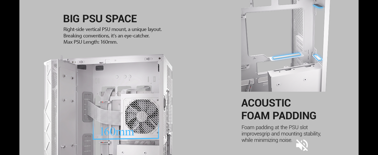 EDGEFLOW ATX PC GAMING CASE WHITE