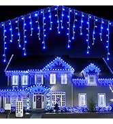 WBao Icicle Lights Outdoor, 432 LED 33FT Christmas Lights with 81 Drops, Remote Control, 3 Timer ...