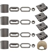 BENECREAT 30 Set Stainless Steel Cap Buckle, Adjustable Baseball Cap Buckle with Perforation for ...
