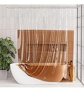 AmazerBath 100% EVA Shower Curtain Liner, 72 x 72 Inches Heavy Duty Shower Curtain and Liner 2-in...