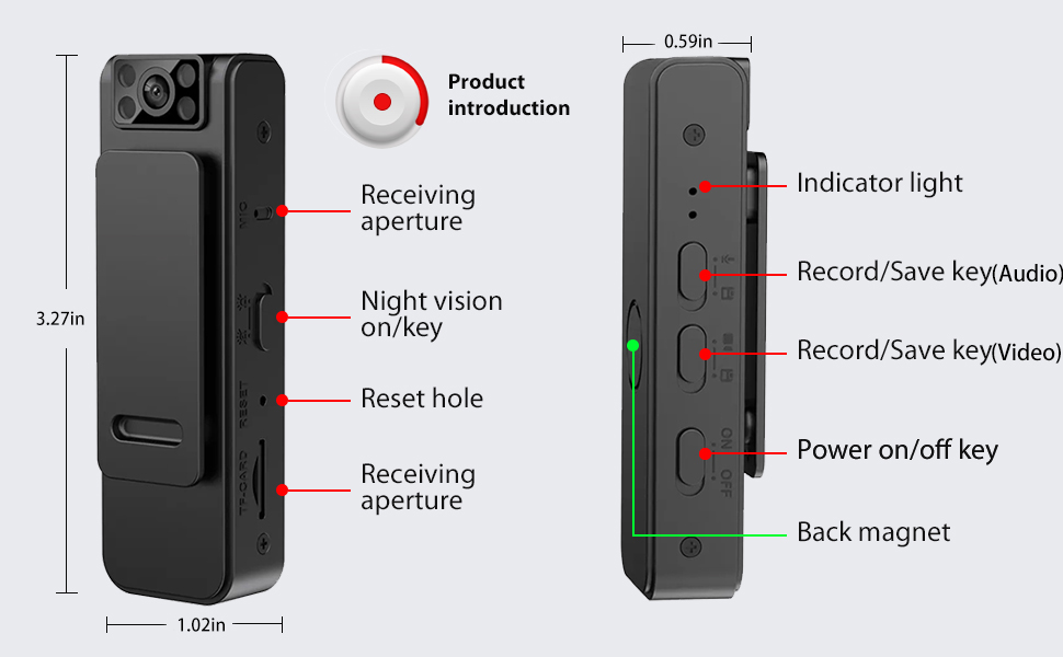bodycam, wearable camera, mini body camera with audio, small body camera,personal safety body camera