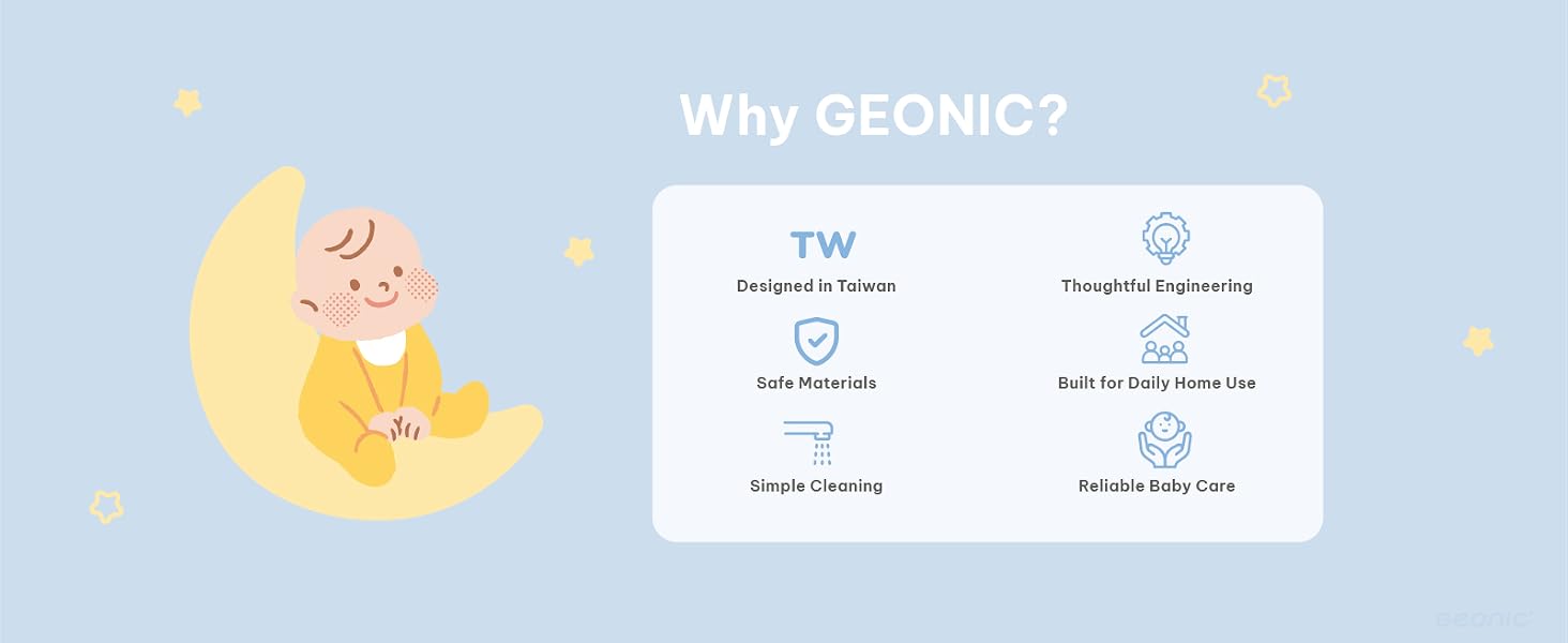 GEONIC electric nasal aspirator to clear a baby&amp;#39;s nose safely and comfortably.