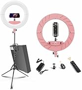JJ JIANJIN Ring Light 18 INCH Kit, 55W6700k Dimmable LED Light, Tripod Stand, Remote Controller,B...