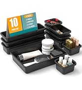 StoreHappily 10 PCS Drawer Organizer Set, 4 Size Makeup Drawer Divider Organizer With Non-Slip Pa...