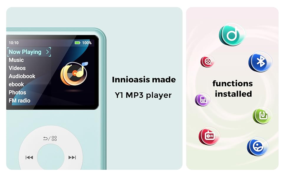 mp3 player with bluetooth digital music mp3 player ebook innioasis y1 andorid mp3 portable mini