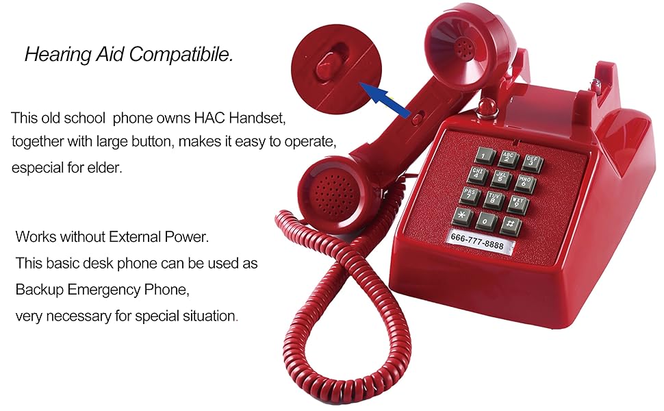 Old school phone Red HAC