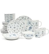 Martha Stewart Empress Bouquet 30 Piece Decorated Porcelain Chip and Scratch Resistant Dinnerware...