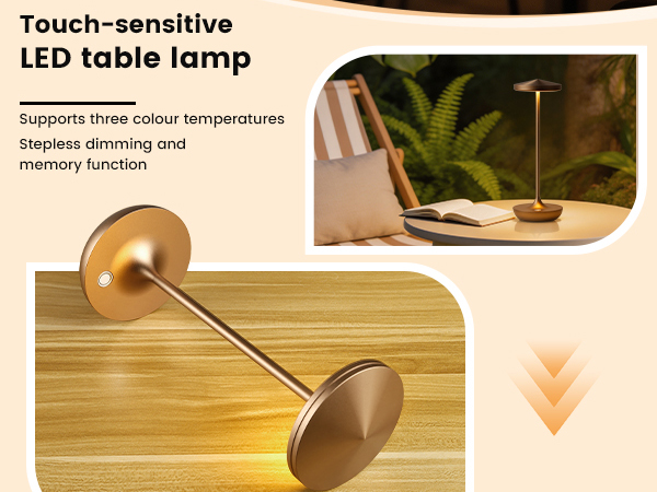 YIBEN LED Rechargeable portable Cordless Table Lamp