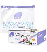 [EZ'n] Slider Zipper Food Storage Bags – 75 Count, Medium Size, Durable, BPA-Free, Leakproof &amp; Fr...