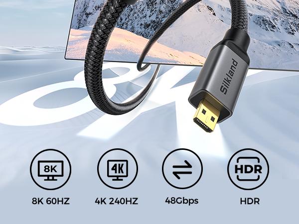 8K Micro hdmi 2.1 Cable,Immerse in 8K Ultimate Visual Experience