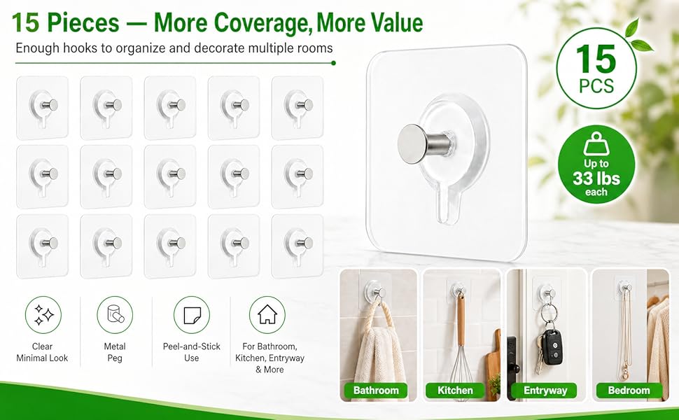 IOMDRWU 15Pcs Picture Hanging Hooks