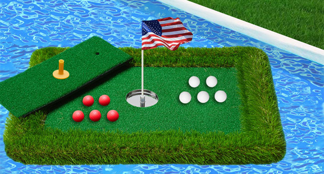 floating golf green for pool