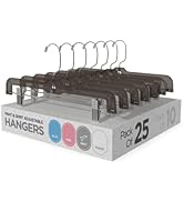 Sharpty Pants &amp; Skirt Hangers with Adjustable Metal Clips - Durable Space Saving Closet Hanger fo...