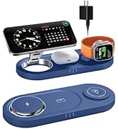 Upgraded 3 in 1 Wireless Charging Station for Apple Devices, Faster Mag-Safe Charger Stand, Magne...