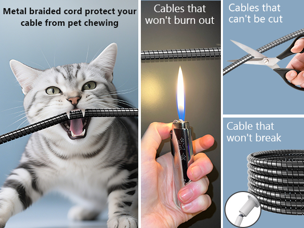 usb c cable fast charging dog proof
