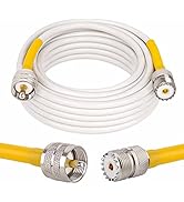 RG8x Coaxial Cable - MOOKEERF CB Coax Cable 25FT UHF PL259 Male to Female SO239 Low Loss CB Anten...
