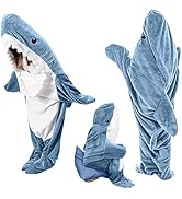 Ambitelligence Shark Blanket Hoodie Onesie for Adults and Kids, Cozy Flannel Shark Costume Shark ...