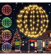 Joomer Smart RGB Christmas Hanging Ball Lights, 12in 108 LED Foldable Color Changing Xmas Light, ...