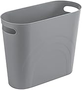 rejomiik Small Trash Can, 3.5 Gallon Slim Garbage Can Plastic Waste Basket with Handles Container...
