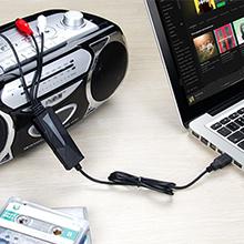 audio grabber 3.5mm rca l/r audio recorder cassette to mp3 cd transfer audio tapes radio vinyl to pc
