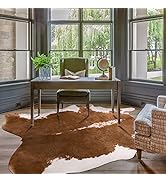 Amearea Faux Cow Hide Rug, Vintage Western Home Decor Cow Print Rugs for Living Room, Faux Leathe...
