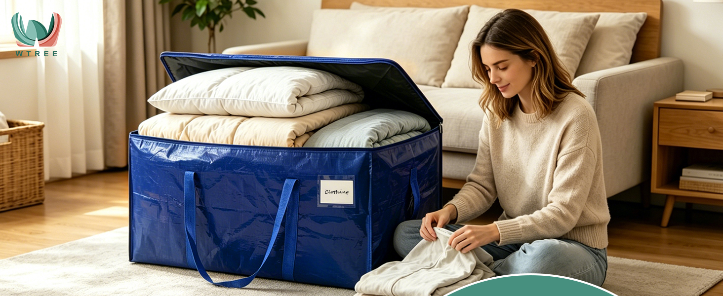 Extra Heavy Duty Large Moving Bags with Strong Zipper &amp;amp; Carrying Handles