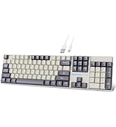 Attoe Mechanical Gaming Keyboard, 104 Keys Standard Layout Wired Gaming Keyboard, RGB Backlit, Do...