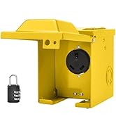 RVINGPRO 30 Amp 125 Volt RV Power Outlet Box, Enclosed Lockable Weatherproof Outdoor Electrical N...