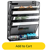 Easepres File Organizer Mesh 5-Tier Black Hanging File Organizer Vertical Holder Rack for Office ...