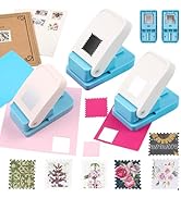BAOFALI 3Pcs/Set 2 Rectangular Postage Stamp 1X0.8inch with 1" Square Punch Set, Scalloped Rectan...