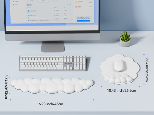 TECKNET Cloud Wrist Rest &amp; Ergonomic Mouse Pad