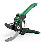 SENDA 8.5 Inch Ratchet Pruning Shears - Professional SK5 Steel Bypass Lopper with 2-Position Adju...