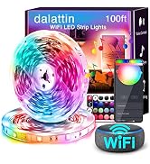 dalattin Smart WiFi Led Lights 100ft (2 Rolls of 50ft), Work with Alexa Google Assistant, Voice R...